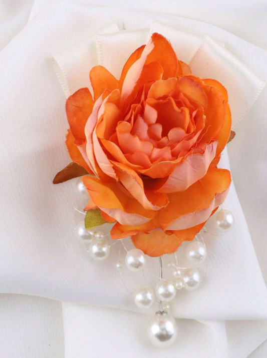 Bridesmaids Orange Wrist Corsage