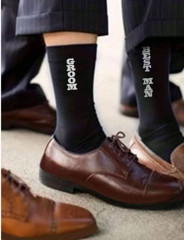 2pairs/Set Men's Black Wedding Socks