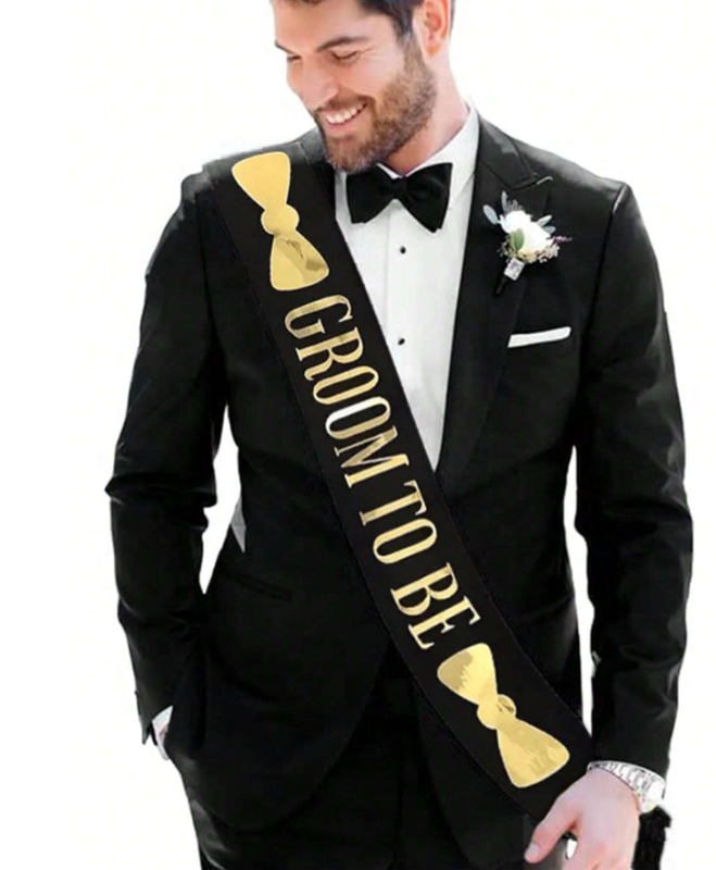 Gold Letter "Groom To Be" Shoulder Strap