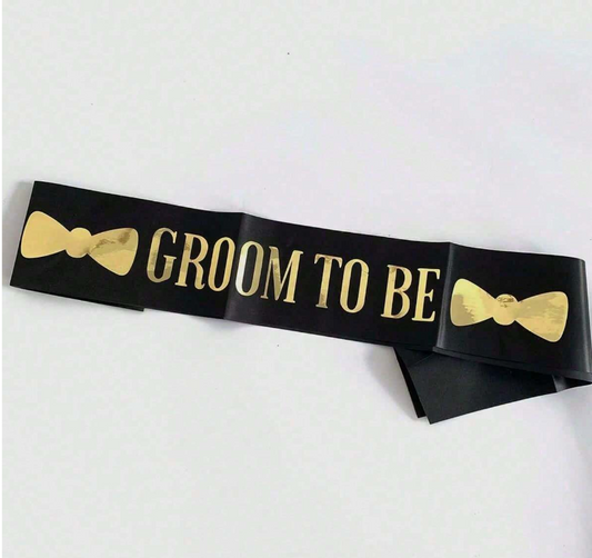 Gold Letter "Groom To Be" Shoulder Strap