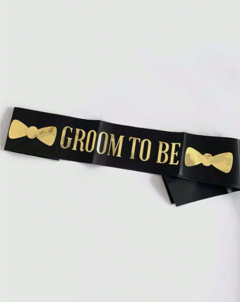 Gold Letter "Groom To Be" Shoulder Strap