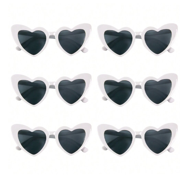 6 pairs Heart Shaped Glasses For Wedding Team