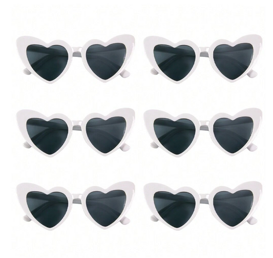 6 pairs Heart Shaped Glasses For Wedding Team