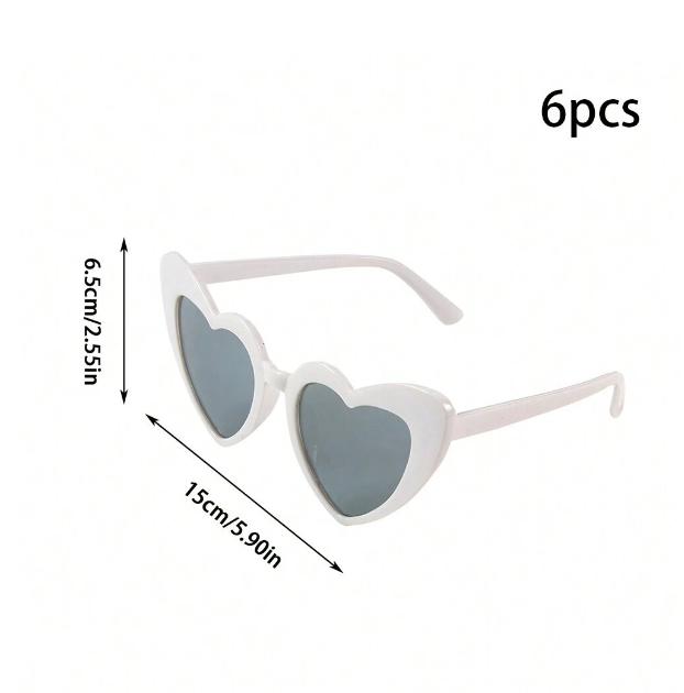 6 pairs Heart Shaped Glasses For Wedding Team