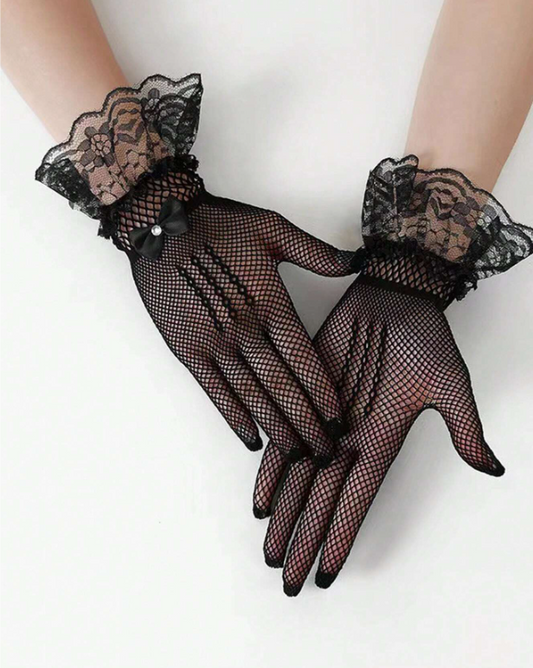 Elegant Short Lace Gloves Tea Party