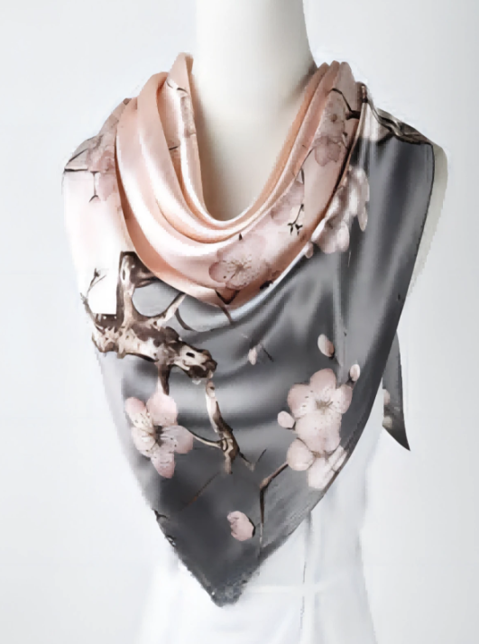 90cm Square Satin Silk Smooth Scarf