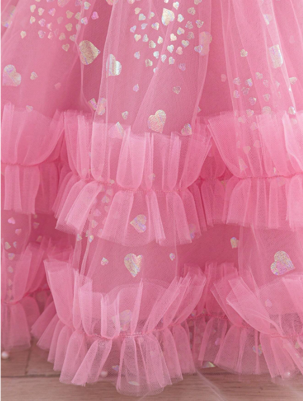 Bow Decor Mesh Patchwork High-End Design Party Princess Dress