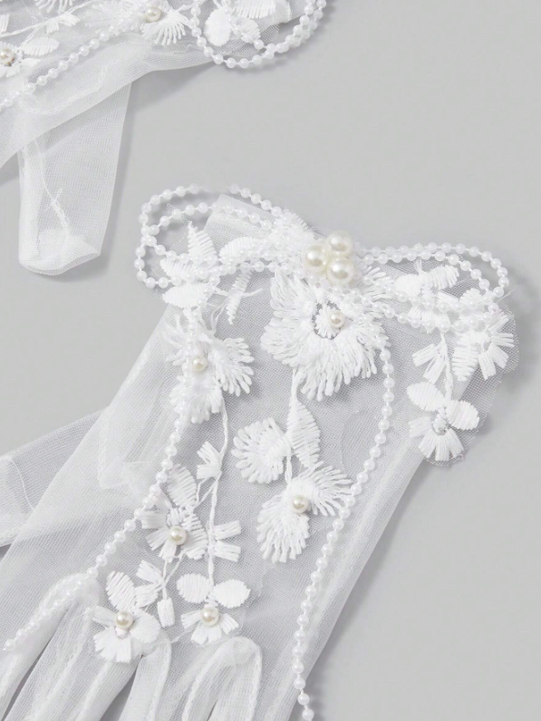 Luxury Bridal Gloves With Pearls