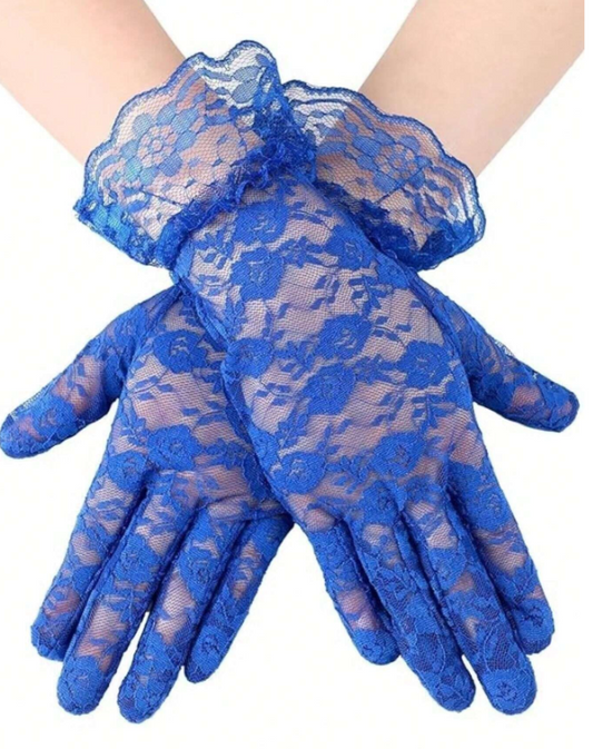 Blue Tea Party Gloves