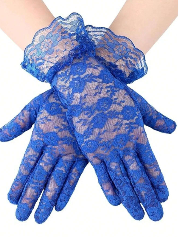 Blue Tea Party Gloves