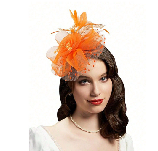 Orange Fascinator