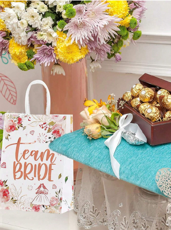 10pcs Floral Bride Team Bags