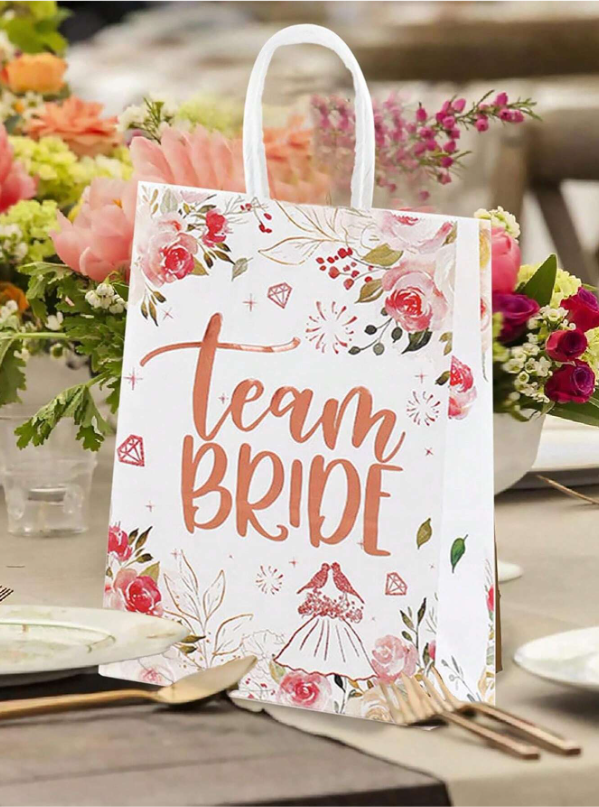 10pcs Floral Bride Team Bags