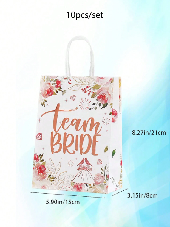 10pcs Floral Bride Team Bags