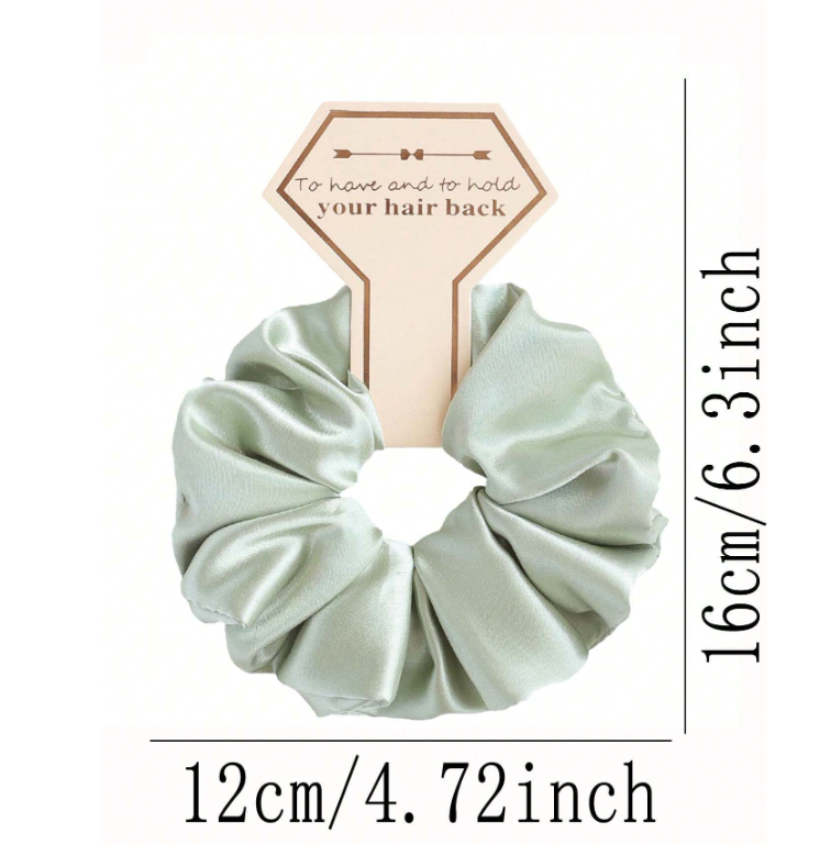 12pcs Satin Hair Scrunchies Sage Green