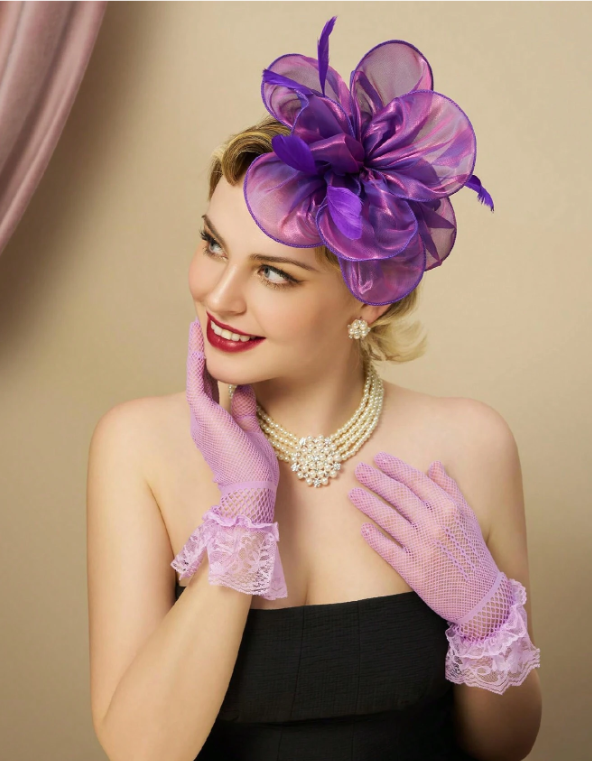 Tea Party Fascinator Set Purple