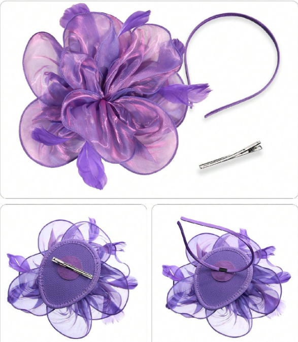 Tea Party Fascinator Set Purple