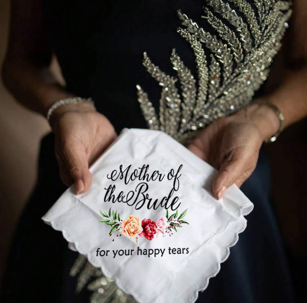 2 Pieces Mother Of The Bride And Mother Of The Groom Floral Handkerchief