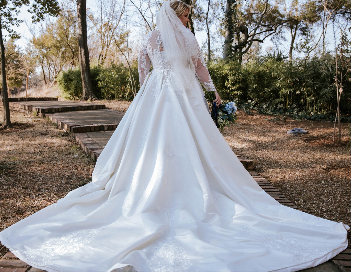 Ivory Satin Ball gown - 'Diana' dress