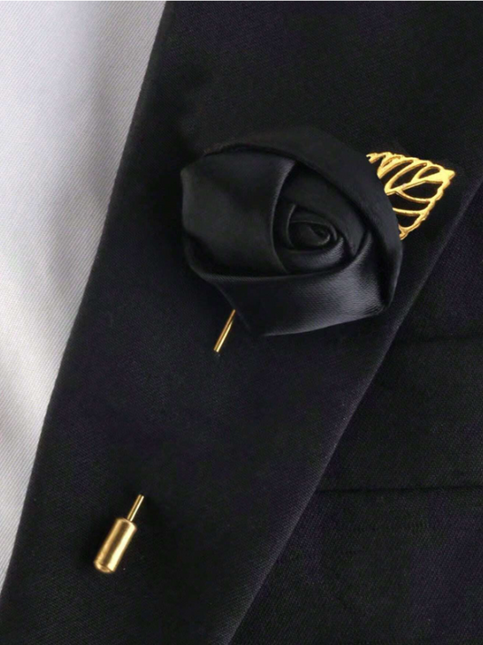 Groomsmen Wedding Boutonniere Black