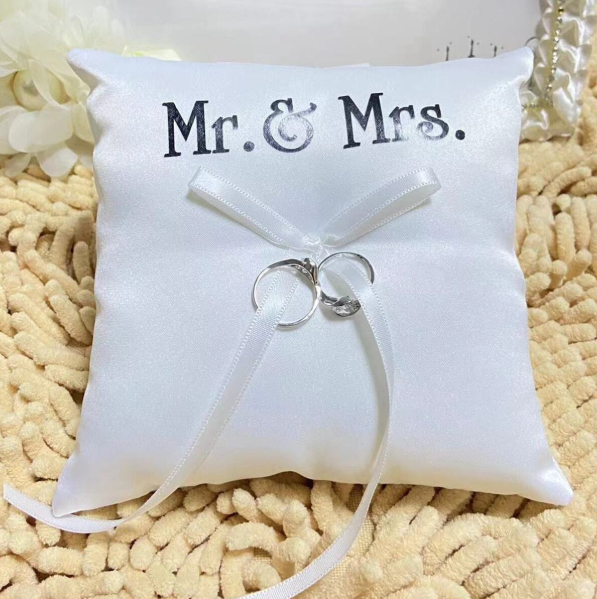 Mr & Mrs Wedding Ring Pillow