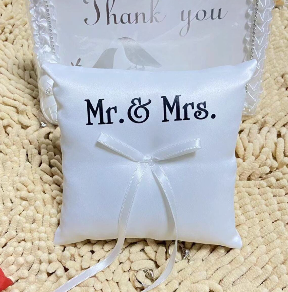 Mr & Mrs Wedding Ring Pillow