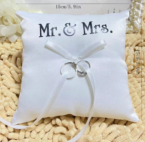 Mr & Mrs Wedding Ring Pillow