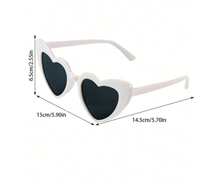 6 pairs Heart Shaped Glasses For Wedding Team - Pink