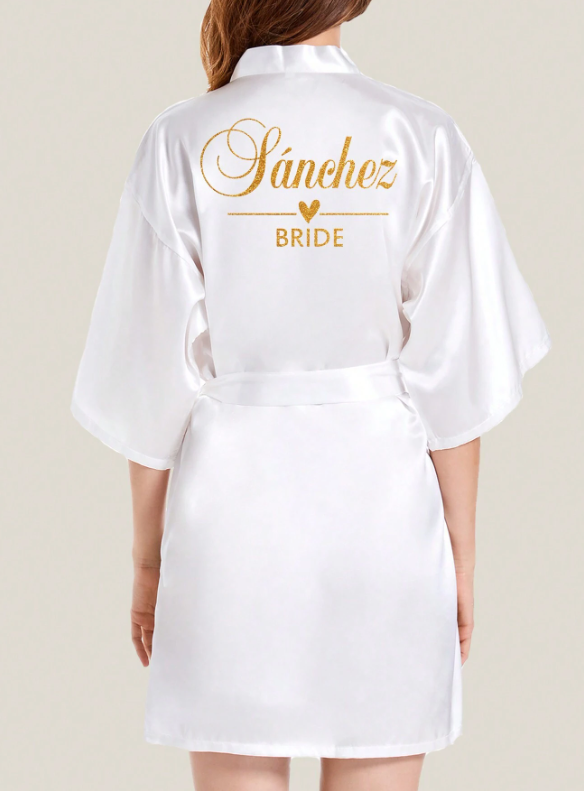 Customized Robe With Glitter Name Print