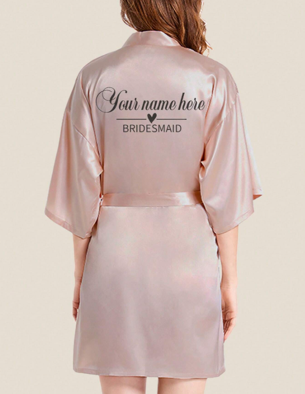 Customized Robe With Glitter Name Print