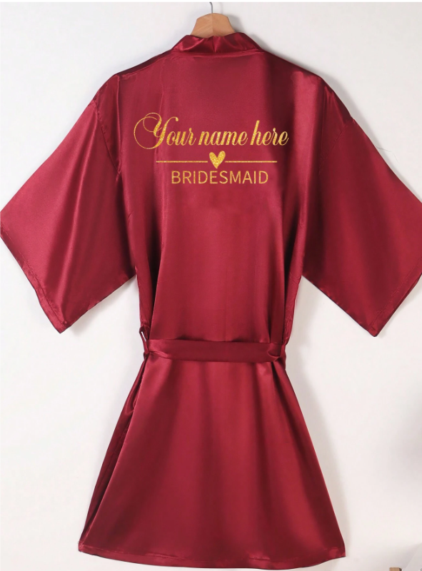 Customized Robe With Glitter Name Print