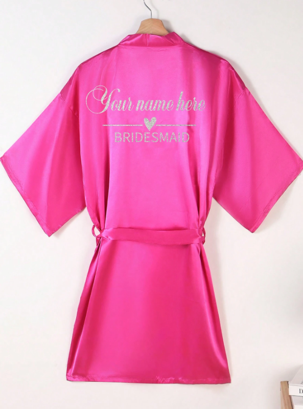 Customized Robe With Glitter Name Print