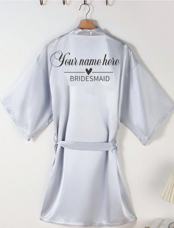 Customized Robe With Glitter Name Print