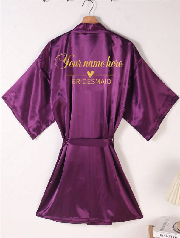 Customized Robe With Glitter Name Print