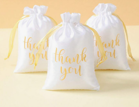 50Pcs Thank You Satin Gift Bags