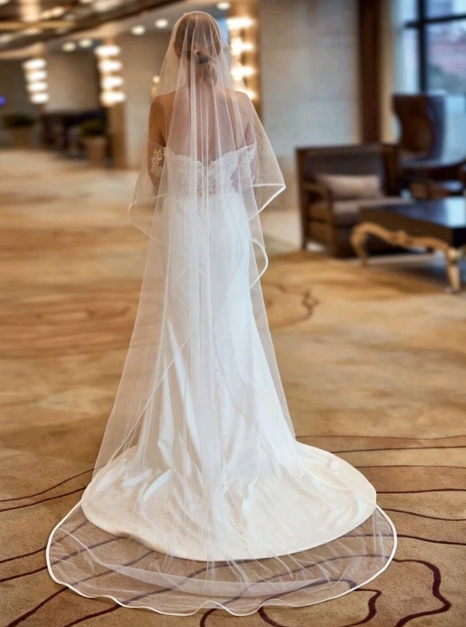 Contrast Binding Bridal Veil