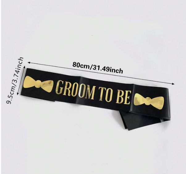 Gold Letter "Groom To Be" Shoulder Strap