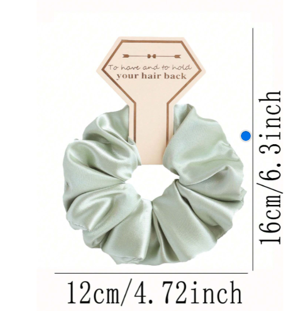 7Pc Satin Hair Scrunchies Set Sage