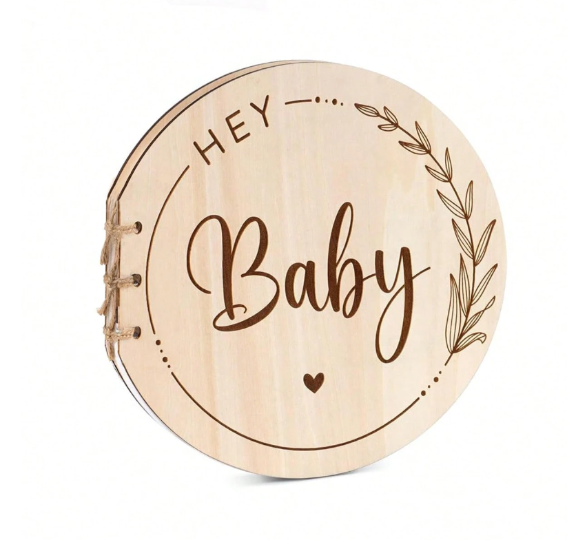 Guest Book - Wooden - Baby