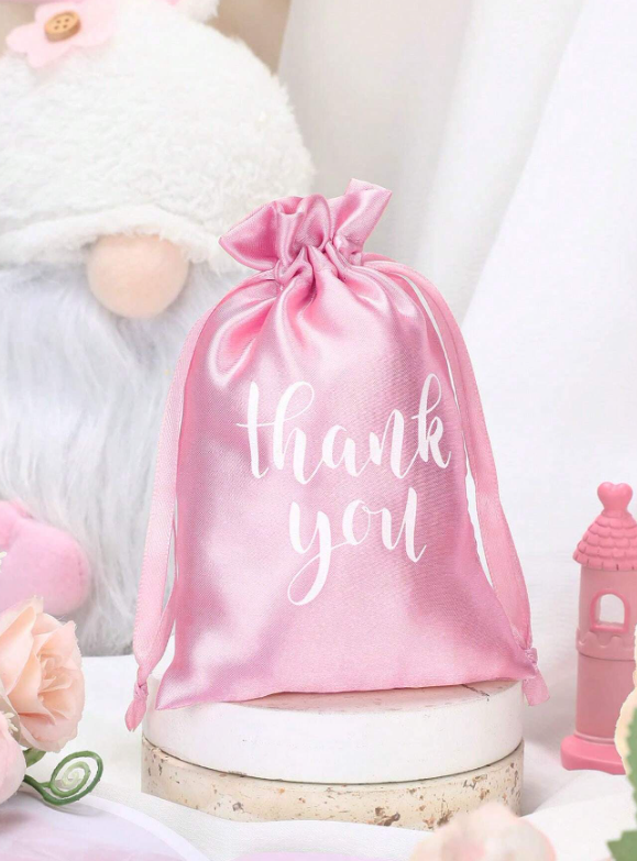 50Pcs Thank You Satin Gift Bags