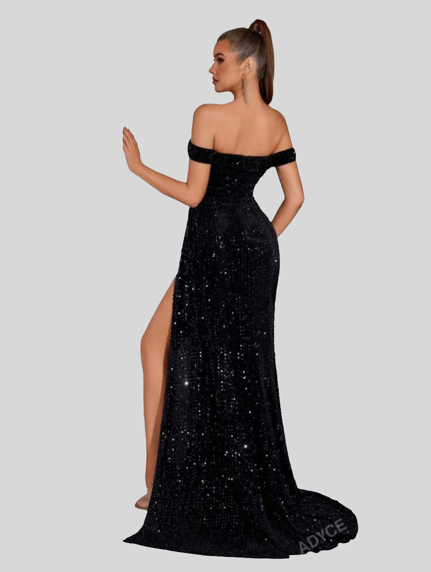 Preorder Glittering Off-Shoulder Evening Party Dress