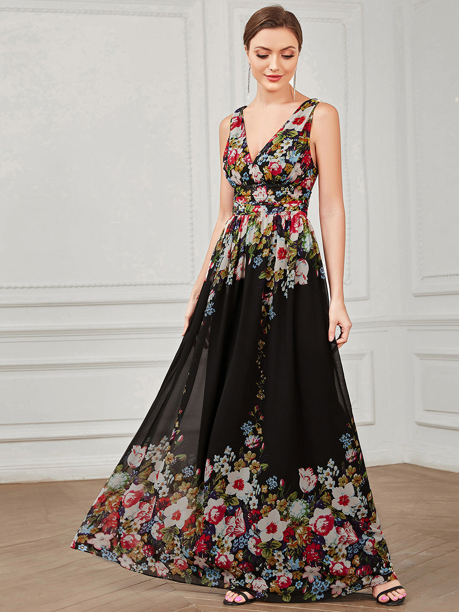 Floral print evening gowns online