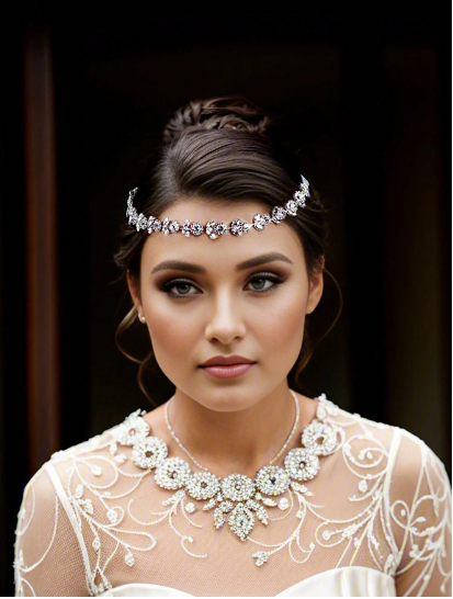 Bridal Alloy Headband With Organza Fabric