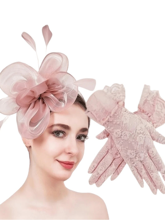 Pink Lace Gloves