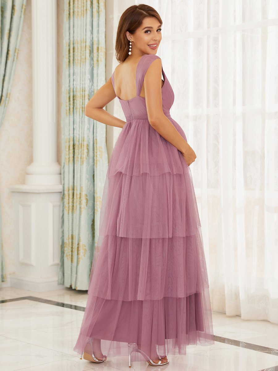 Orchid Strappy Layered Maternity Dress