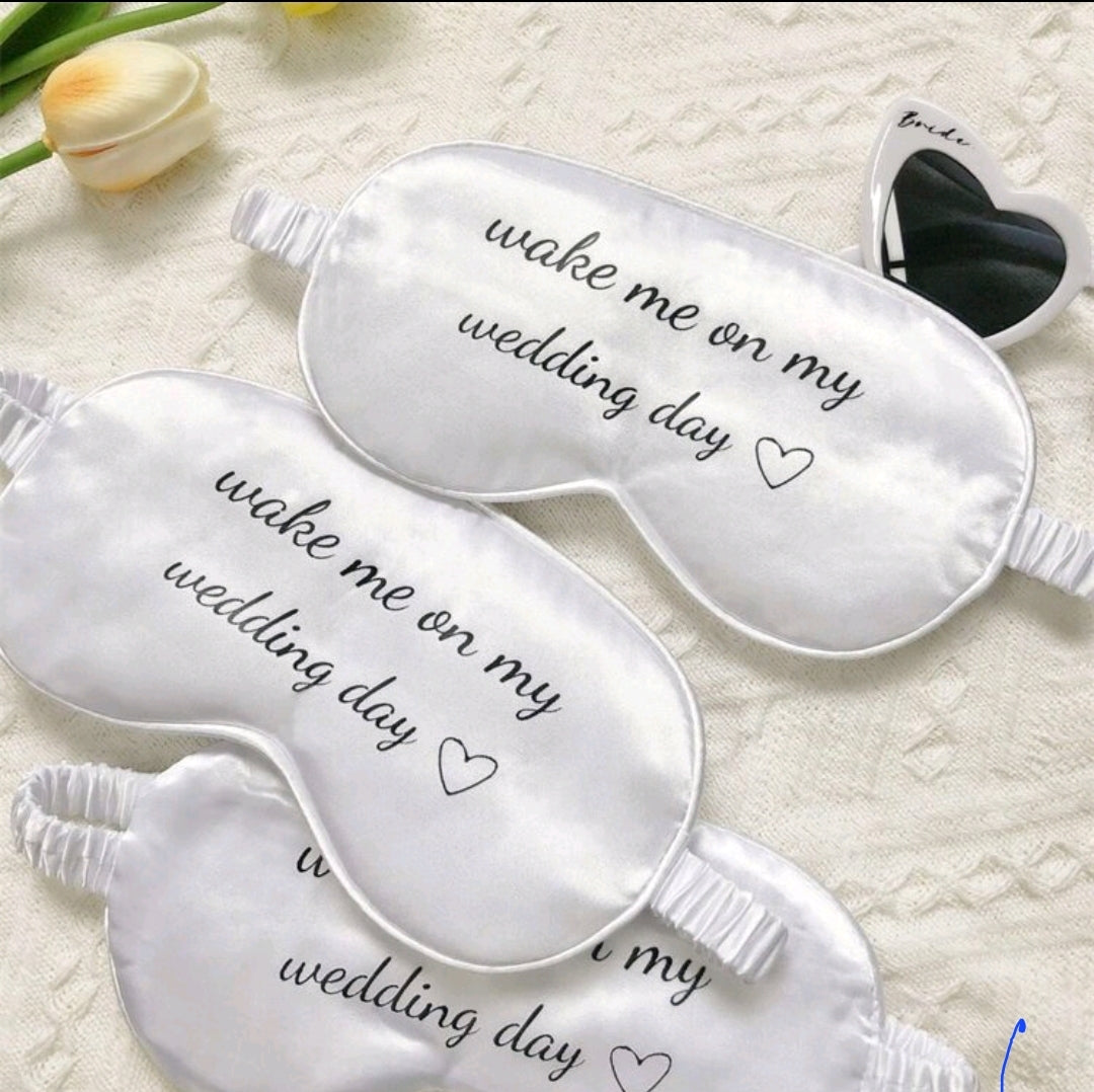 Wake Me On My Wedding Day White Eye Mask