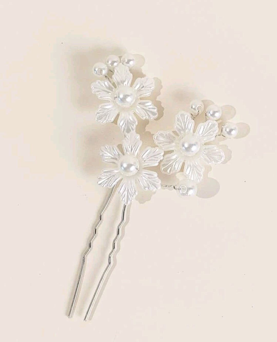 3pcs Faux Pearl & Flower Decor Hair Pin