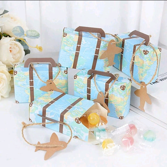 50 Pcs Mini Suitcase Wedding Favor Boxes