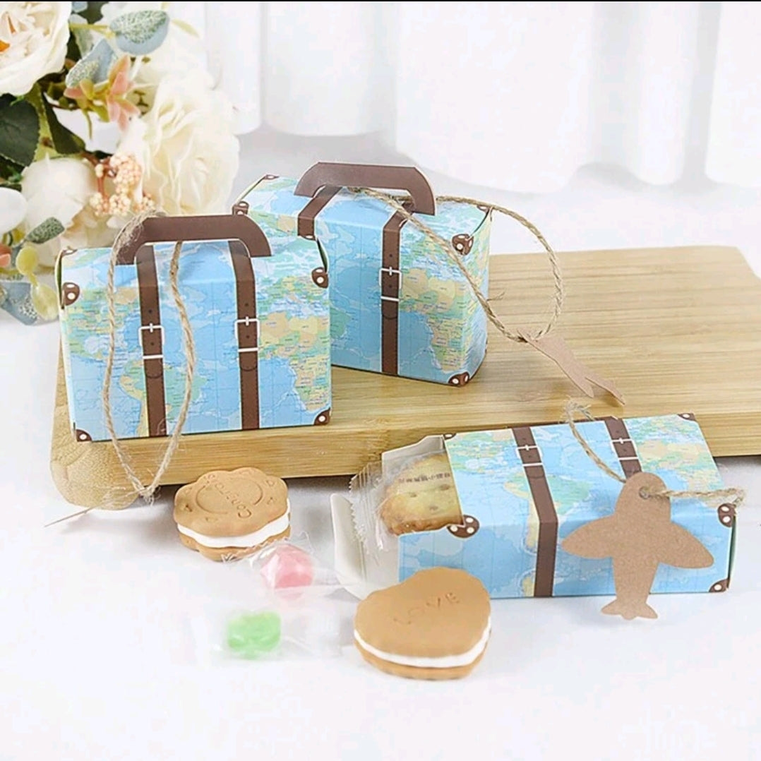 50 Pcs Mini Suitcase Wedding Favor Boxes