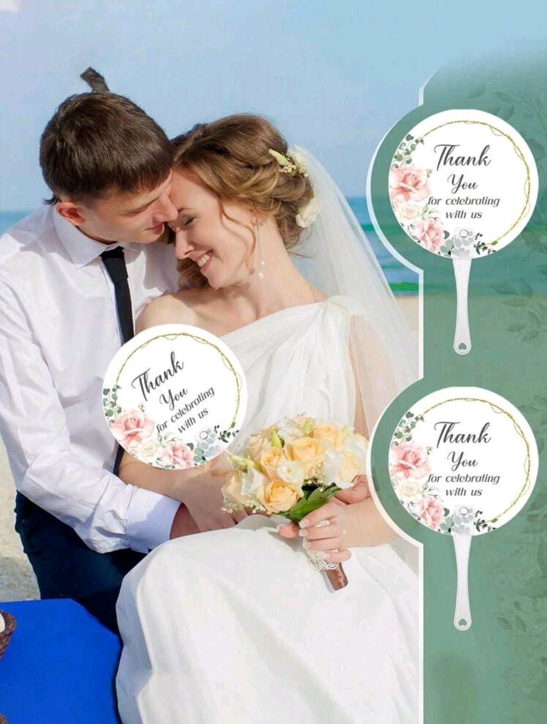 10pcs Wedding Hand Fans